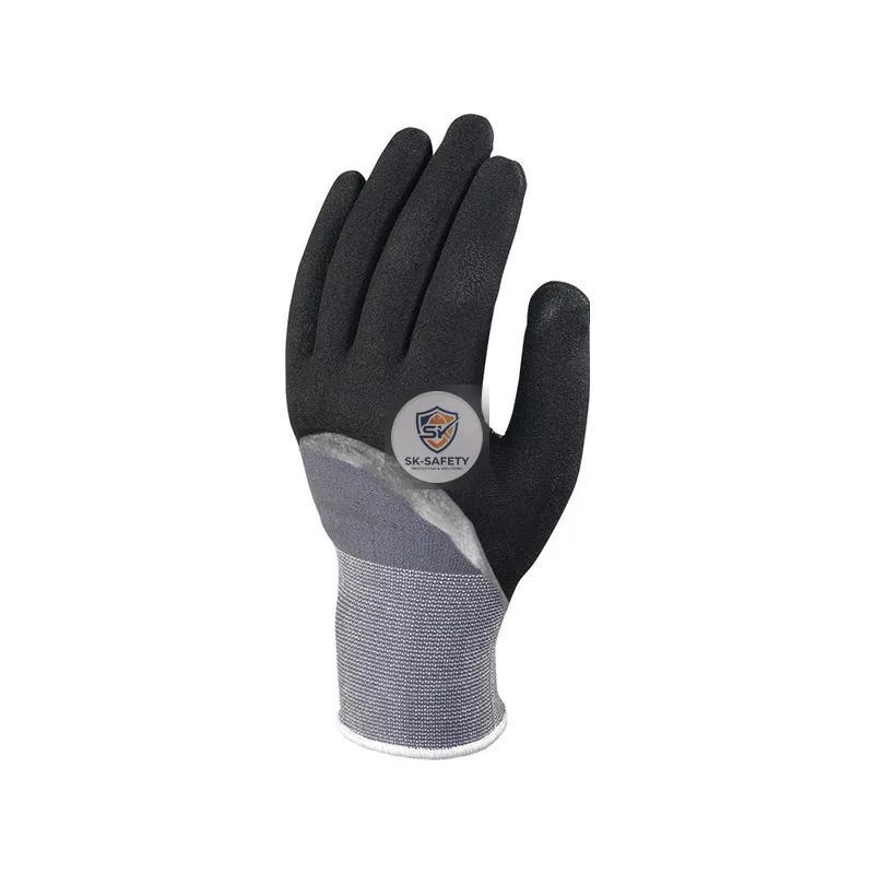 Gant latex mousse crêpé noir 3/4
