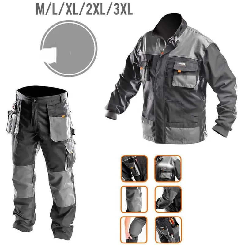 Ensemble veste et pantalon de travail NEO gris
