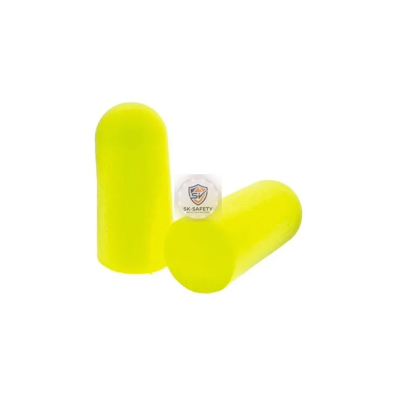 Bouchons d'oreilles souples roulés jaune fluo