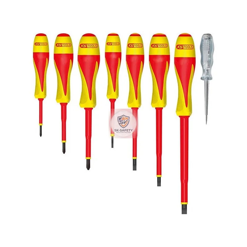 Jeu de 8 tournevis bi-matière isolés 1000V