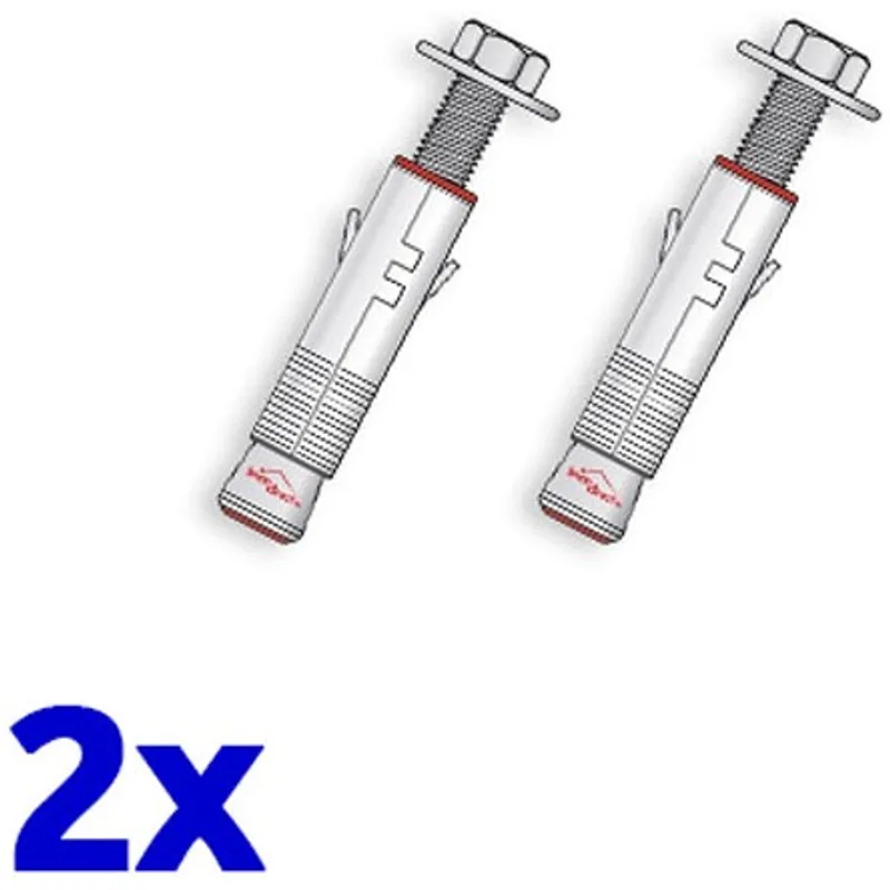 Pack de 2 Chevilles zinguées tête héxagonale M8 Ø14x50