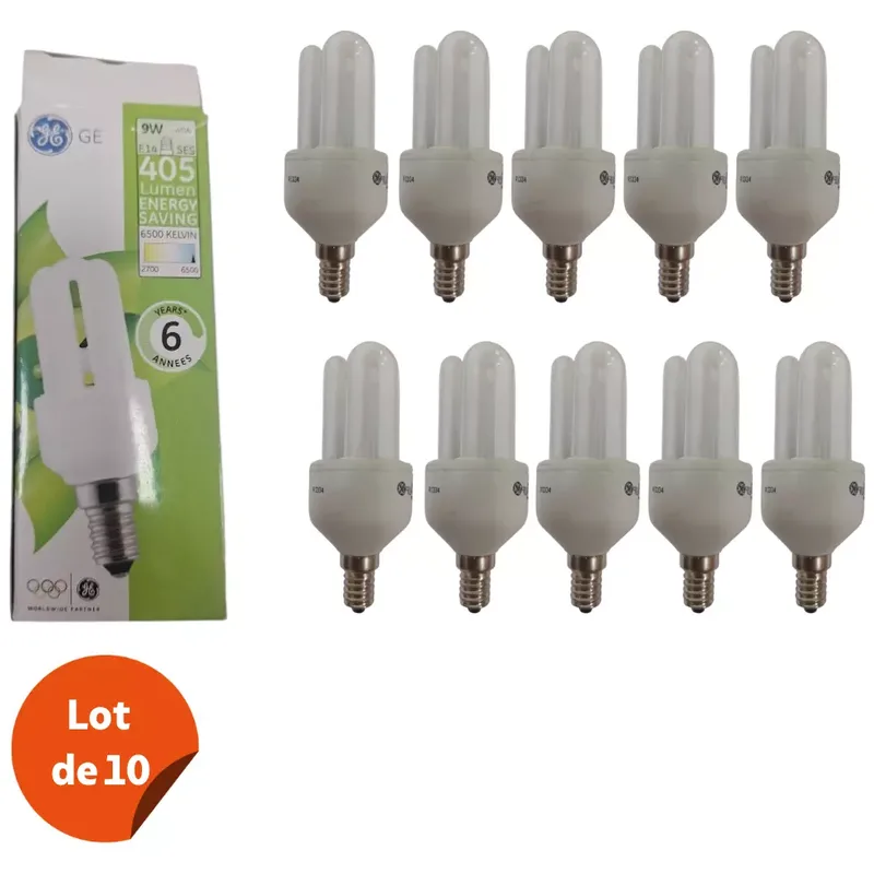 Lot De 10 Lampes Economique 3u 9 W E14