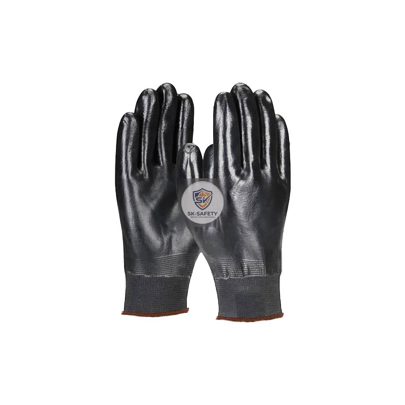 Gant entièrement en mousse de nitrile noir sur polyamide
