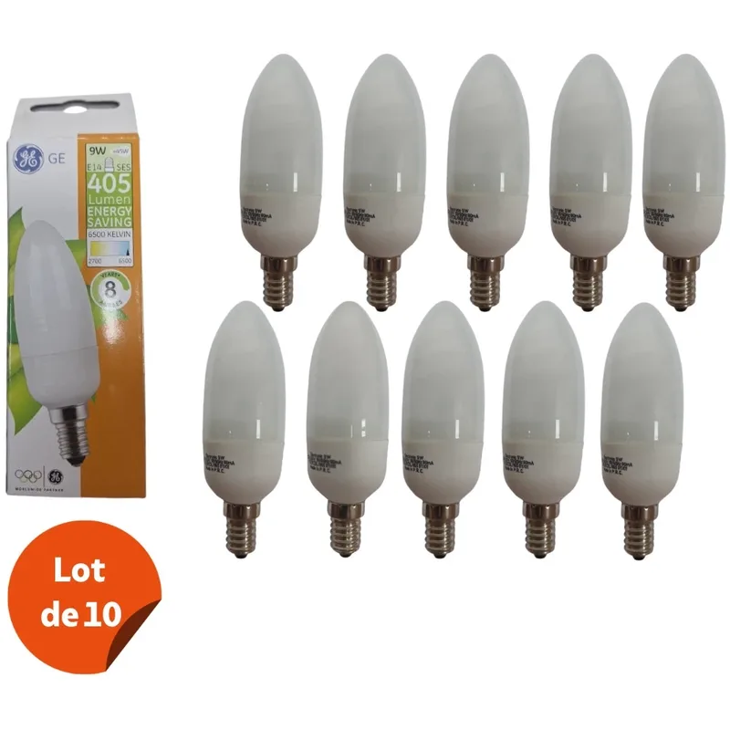 Lot De 10 Lampes Economique Flamme 9w E14