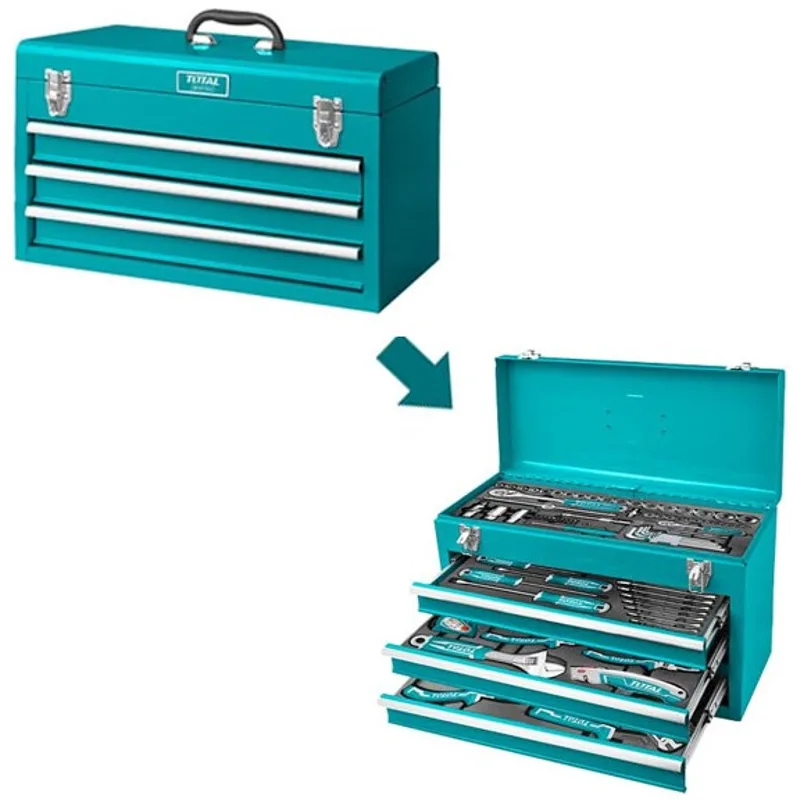 Mini servante portative avec 132 outils TOTAL