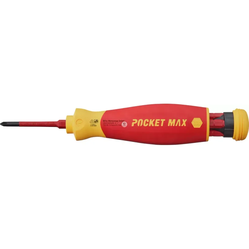 Tournevis PocketMax electric isolé 1 000 V CA avec 4 slimBits Wiha 45296
