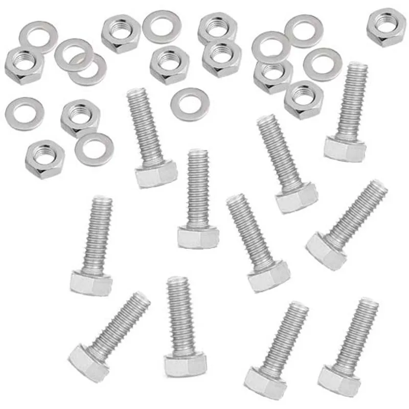 Pack de 10 boulons galvanisés M6x20 avec rondelles et écrous