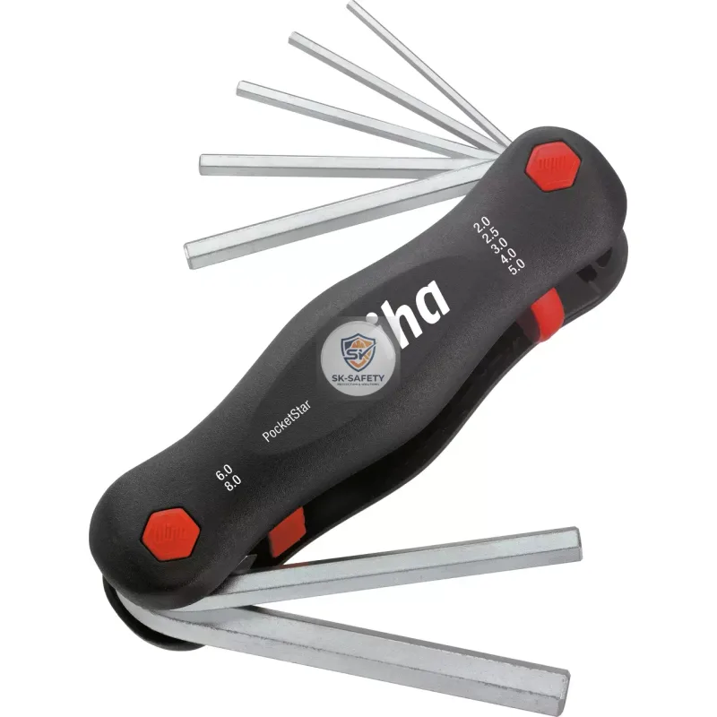 Multitool pliant PocketStar 7 clés six pans 2-8 mm Wiha 23041