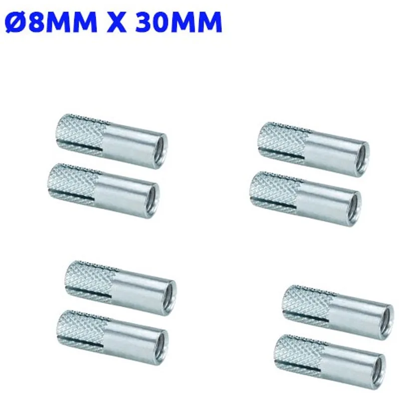 Pack de 8 Chevilles métalliques à frapper Ø8mm x 30mm