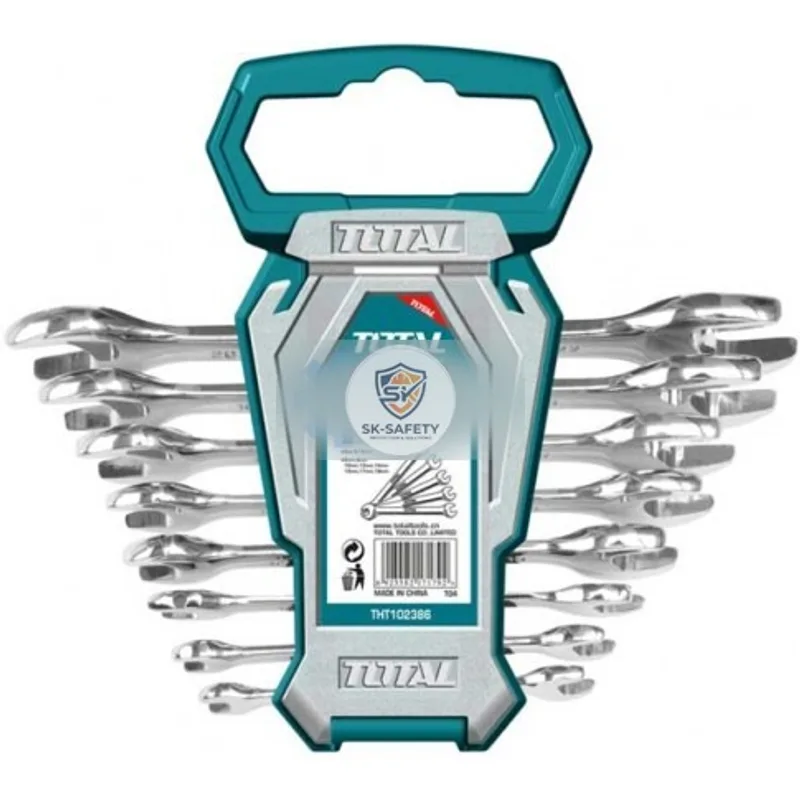 Jeu de 8 clés à fourche 6-22mm en Cr-V TOTAL