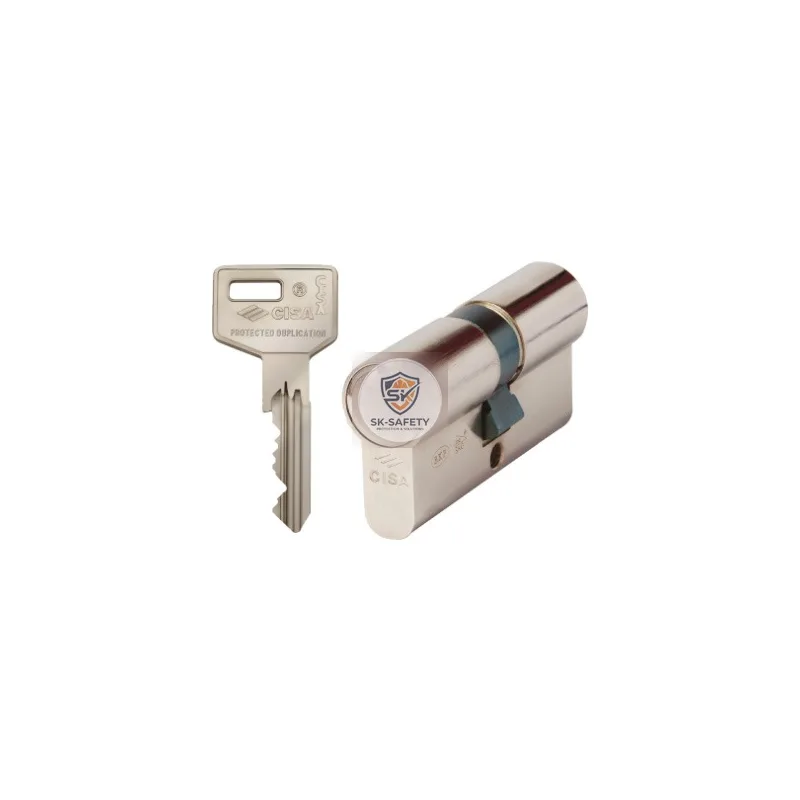 Cylindre européen CISA ASIX 0E300 60 mm, laiton nickelé