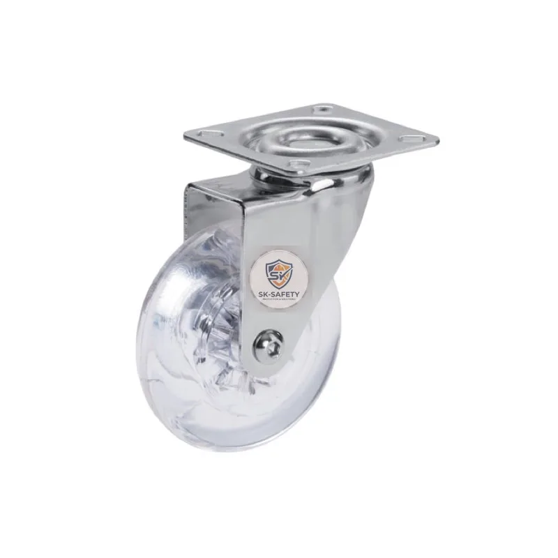 Roue cristal pivotante à moyeu lisse à plaque