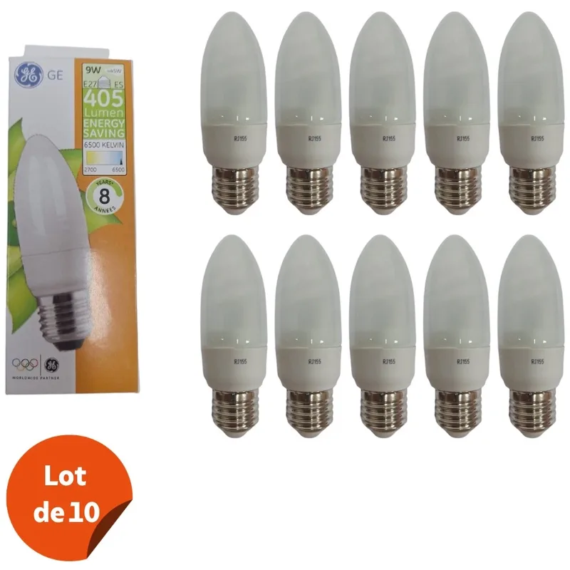 Lot De 10 Lampes Economique Flamme 9w E27