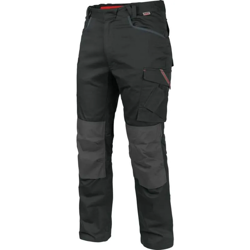 Pantalon de travail à renforts genoux gris et noir