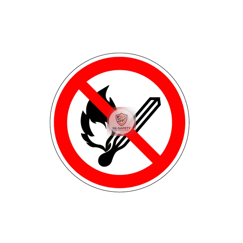 Flammes nues interdites ; Feu et source d’allumage non protégée interdits, Interdiction de fumer