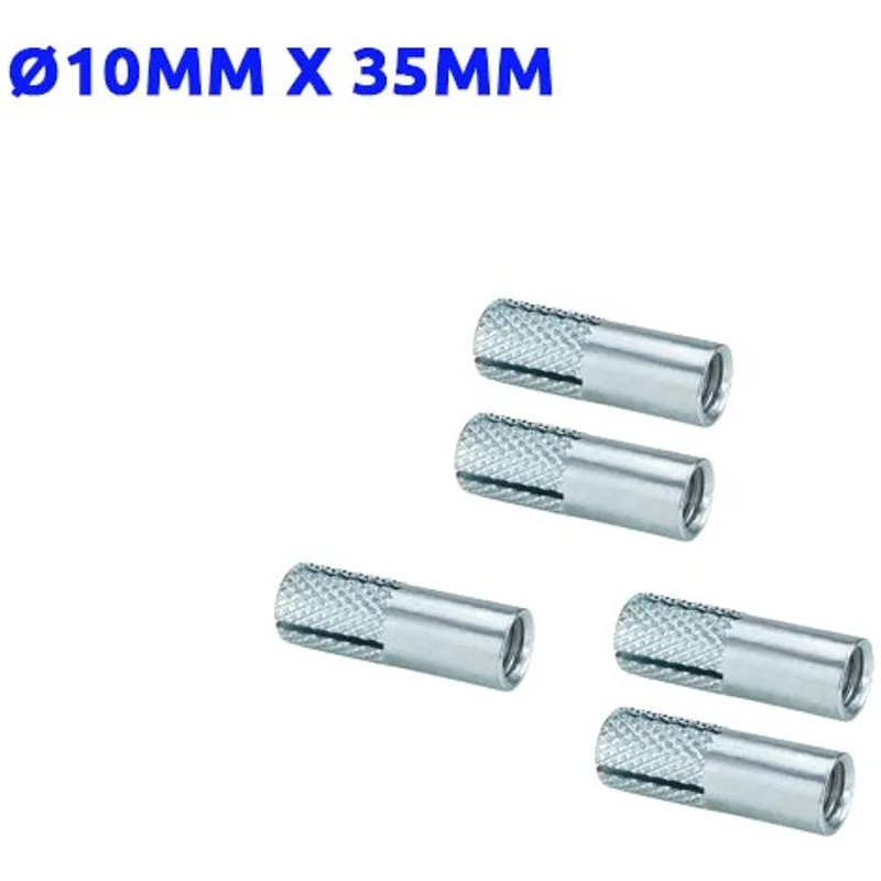 Pack de 5 Chevilles métalliques à frapper Ø10mm x 35mm