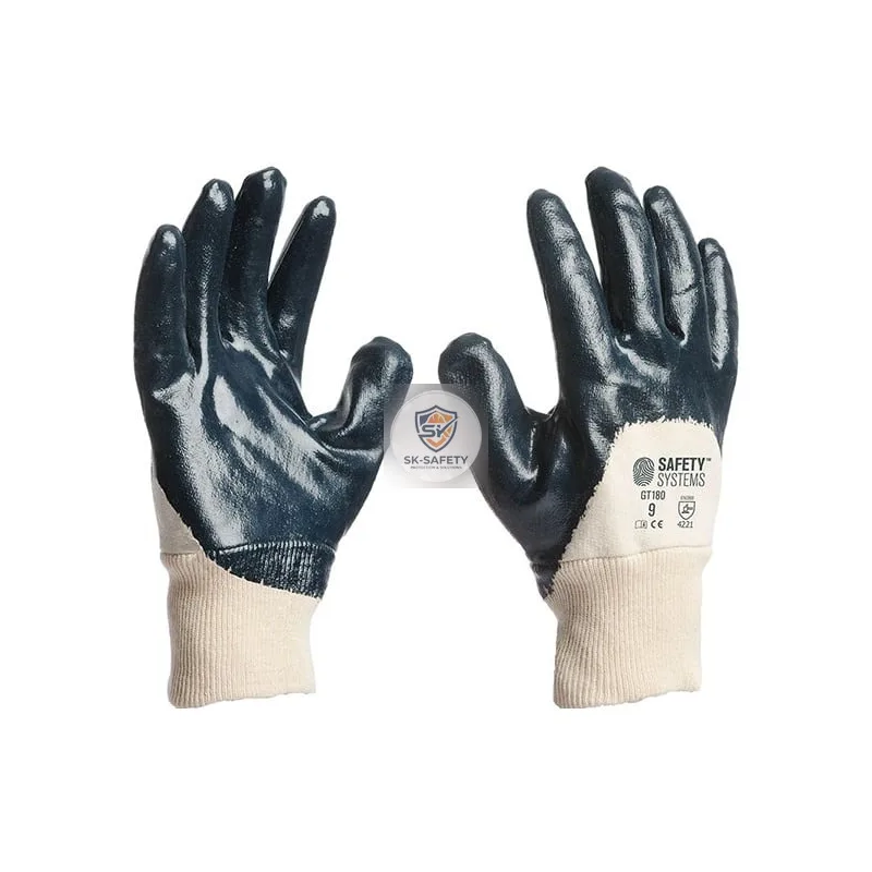 Gant coupe cousu en coton avec enduction nitrile imperméable