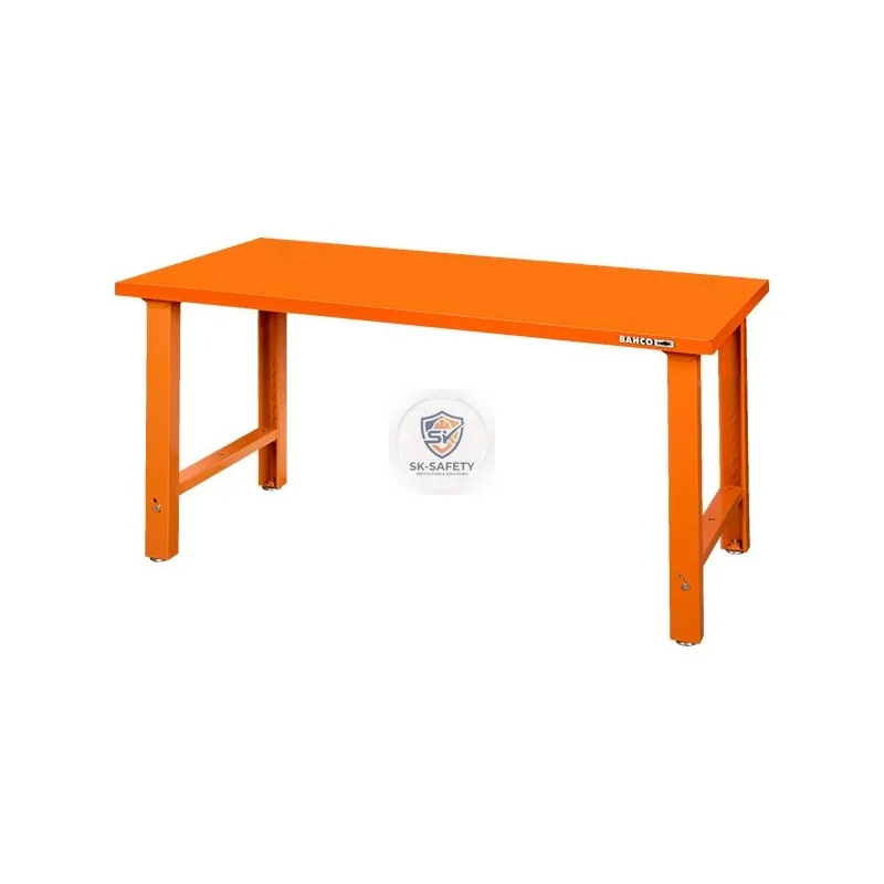 Établi avec plateau en acier & 4 pieds réglables 180x75x103CM