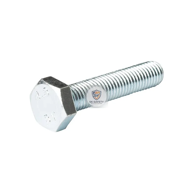 Vis tête hexagonale filetage complet acier galvanisé 4.8 de M10 à M20