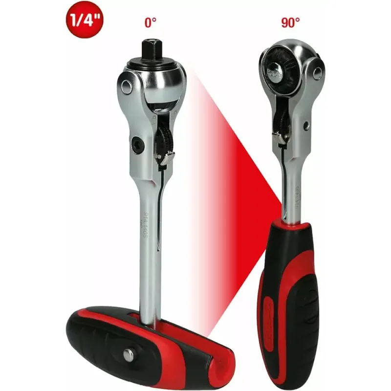 Cliquet Modifix 1/4′′ À TÊte Pivotante Et PoignÉe En T 72 Dents