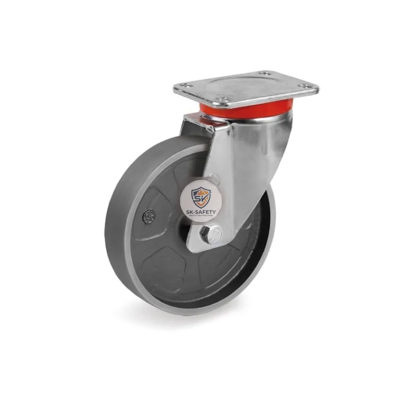 Roue pivotante en fonte et roulement à billes anti-chaleur DN 100 mm