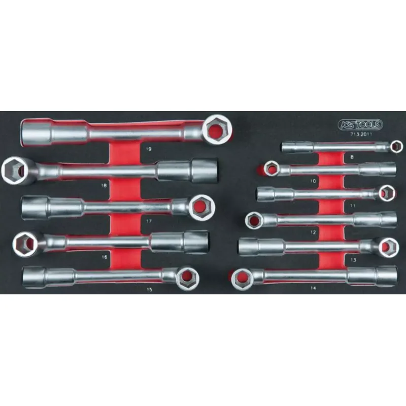 Module De Clés à Pipe Débouchées 6 Pans, 11 Pièces