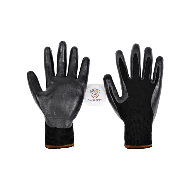 Gant mousse de nitrile noir sur polyester noir