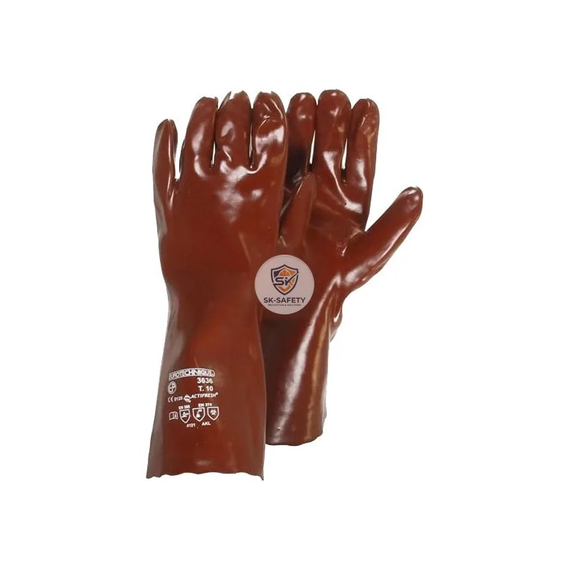 Gant PVC pour produits chimiques et l'acide