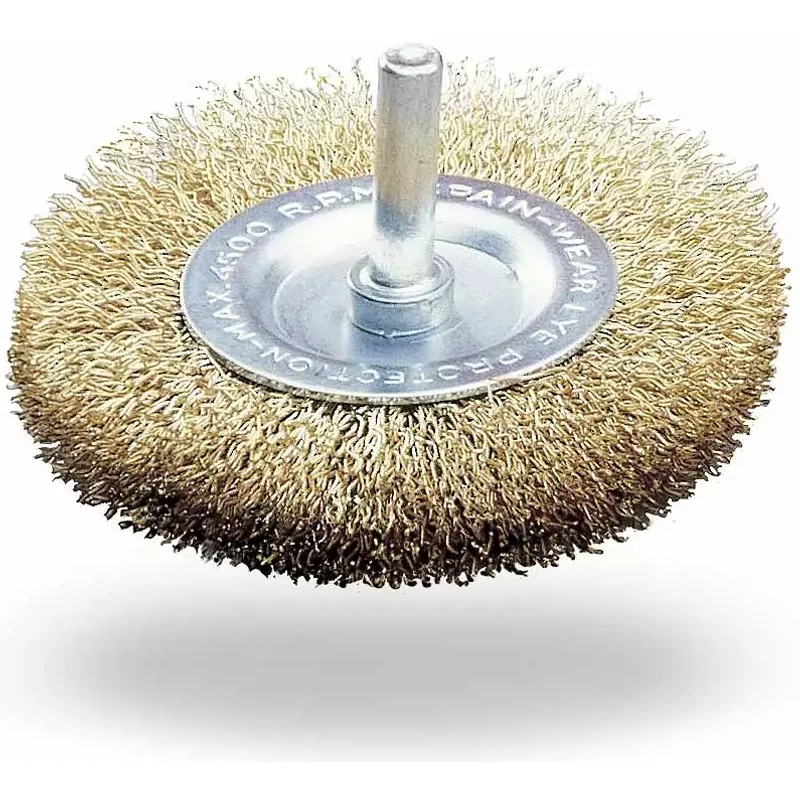 Brosse Metallique Circulaire Ondulee Avec Tige De 6.35mm D:75mm
