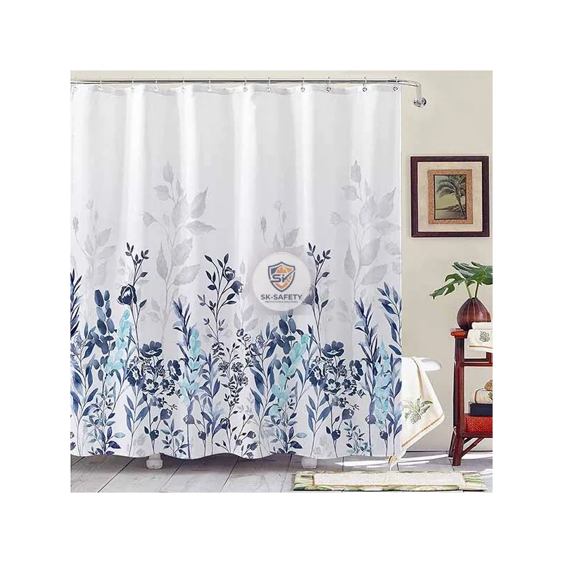 Rideau salle de bain floral 180X2M