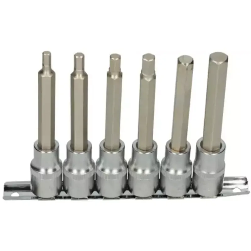 Rail De 6 Douilles Tournevis 6 Pans, L.110 Mm - 1/2'' - 5 A 12 M