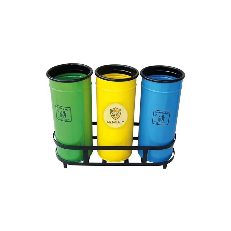 Poubelle bureautique 90L tri-sélectif avec support (3 x 30 litres)