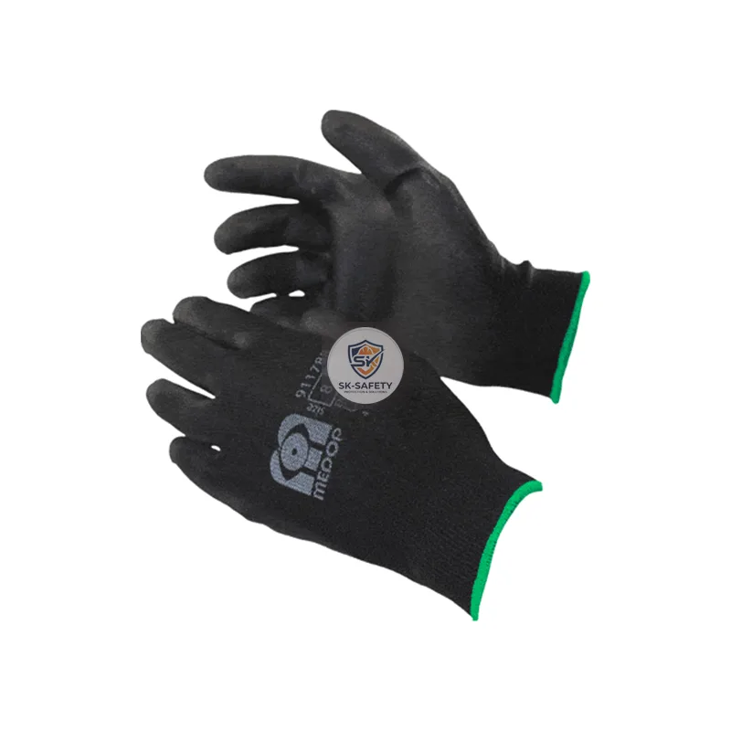 Gants PU réutilisables Pure-black petites tailles