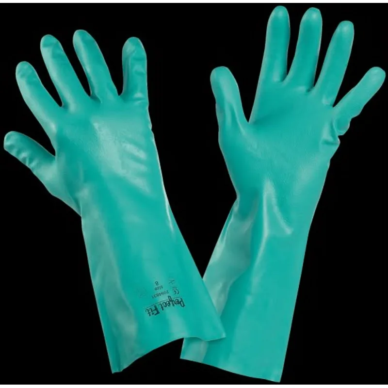 Gants nitrile vert anti-chimiques, manchette longue