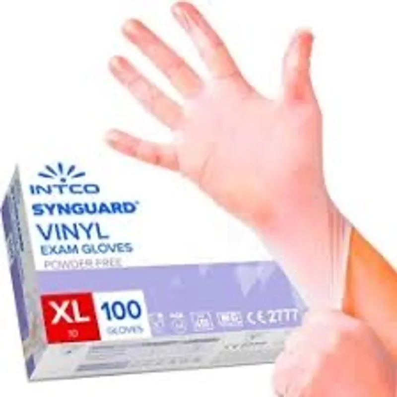 Gants vinyle d'examen INTCO SYNGUARD, boîte de 100