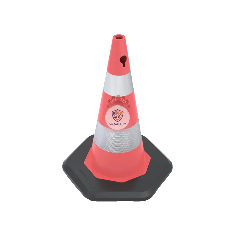Cône signalisation PVC double réfléchissant avec base pondérée zeplin
