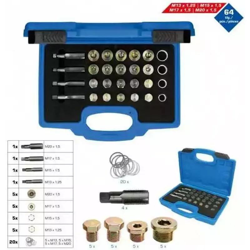 Kit De Réparation Pour Vis De Carter D′huile | 64 Pcs