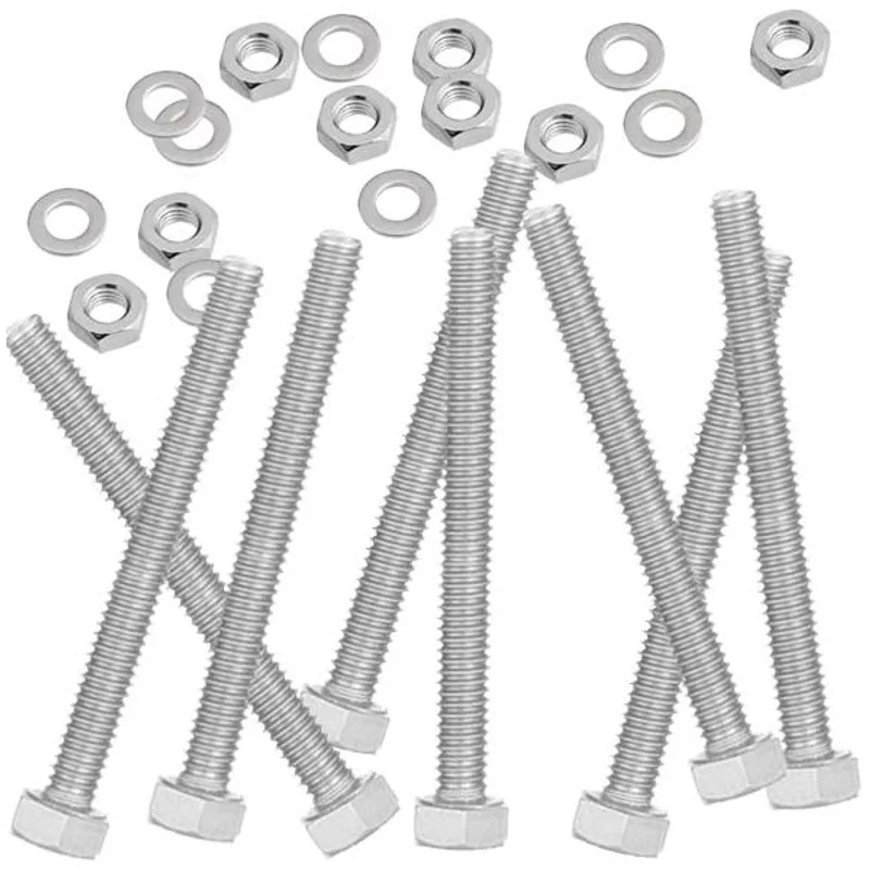 Pack de 8 boulons galvanisés M8x100 avec rondelles et écrous