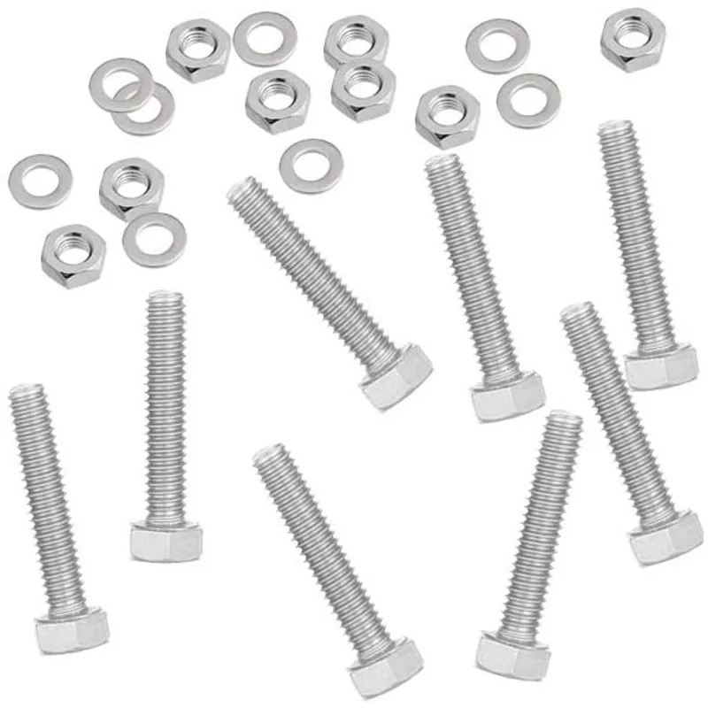 Pack de 8 boulons galvanisés M10x40 avec rondelles et écrous