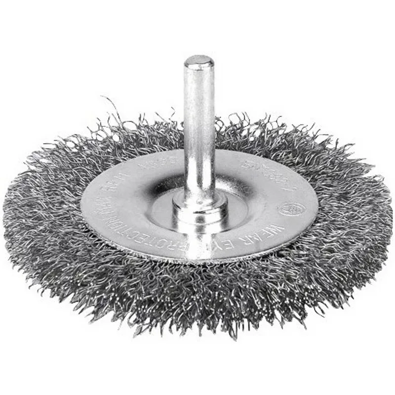 Brosse Circulaire Ondulee Avec Tige, 50 Mm, Inox