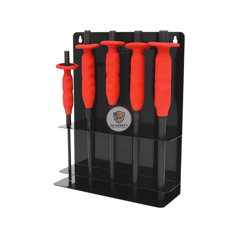 Présentoir de 5 chasse axes brunie