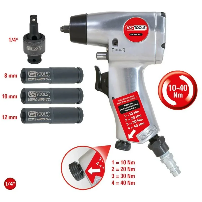 Coffret Clé à Chocs Vibrante 1/4′- 10-40nm Pour Bougies De Préchauffage
