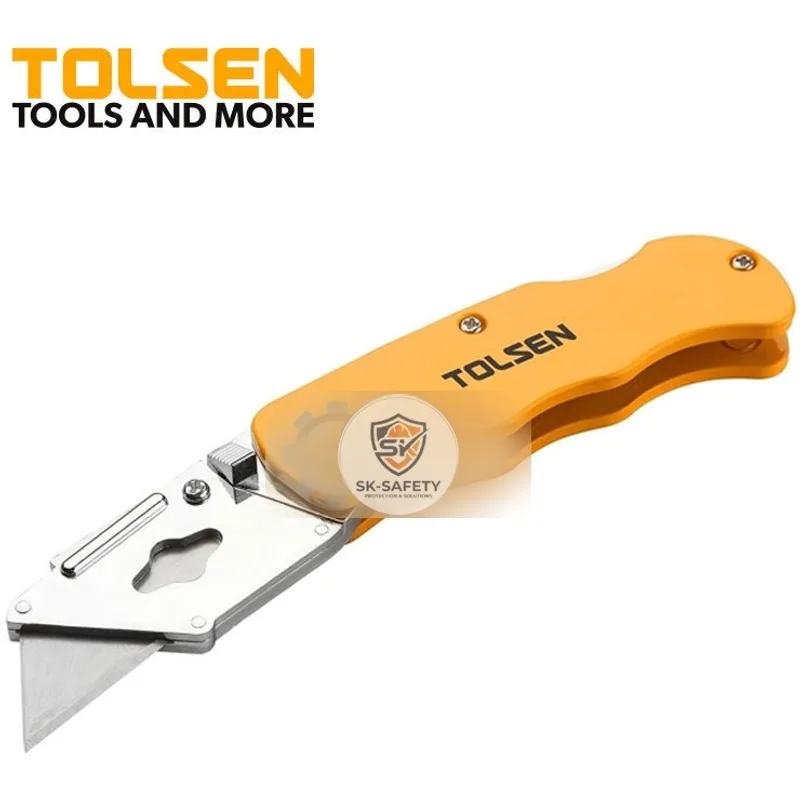 Couteau à lame Pliable aluminium 61X19mm y compris 5 LamesTOLSEN